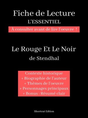 cover image of Fiche de lecture "L'ESSENTIEL"--Le rouge et le noir de Stendhal